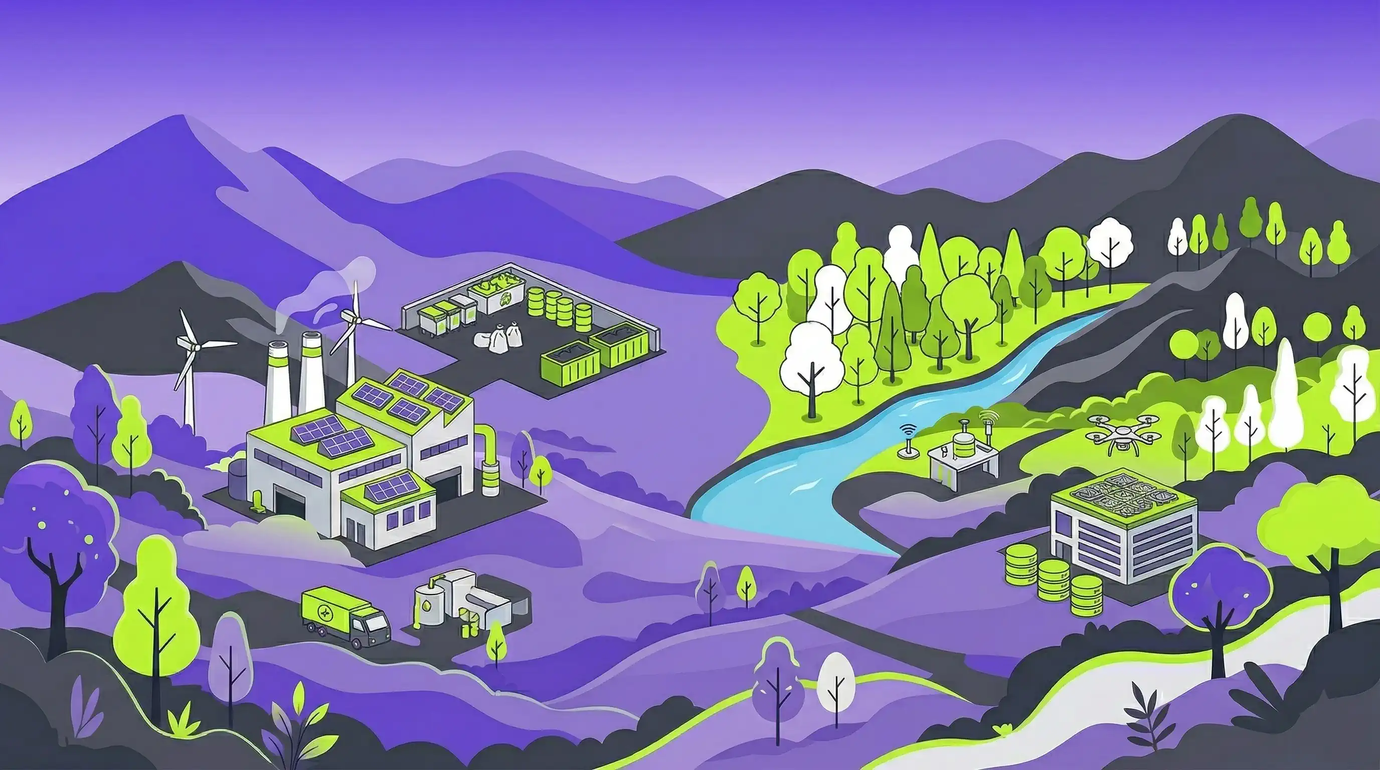 Ilustração (placeholder) — tecnologia + ambiente